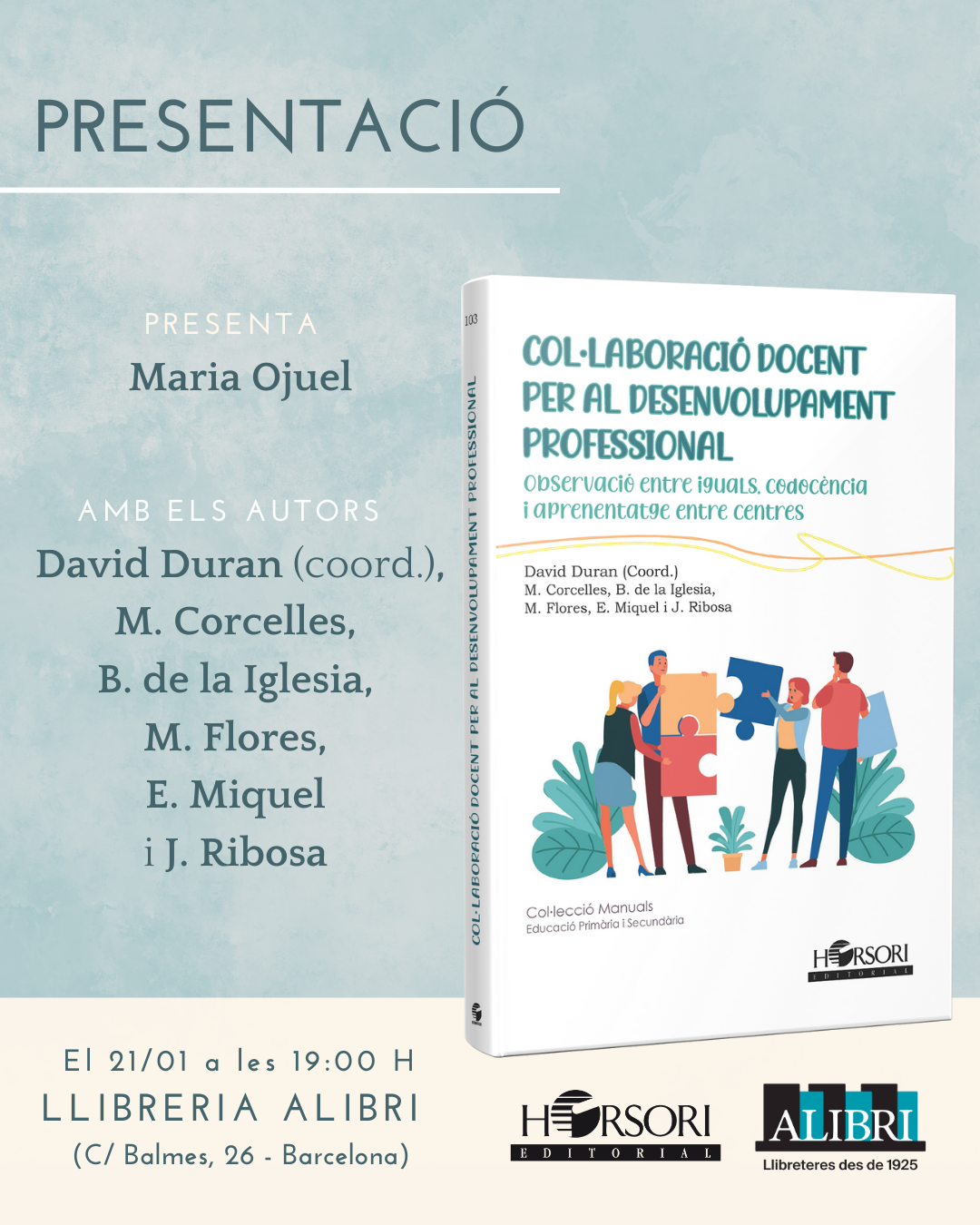  Cartell de presentació del llibre sobre col·laboració docent